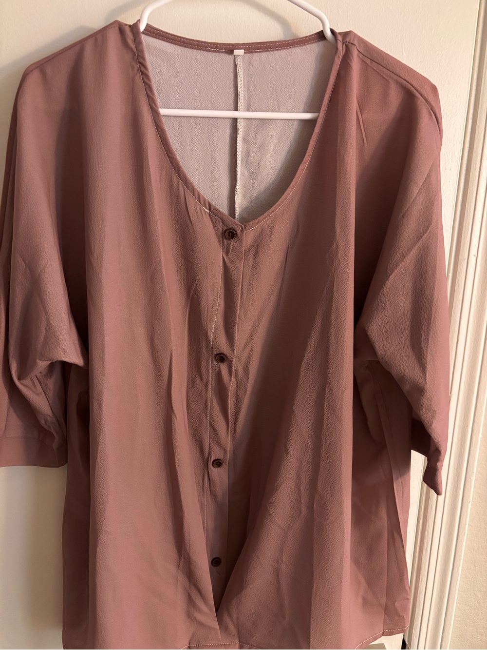 Women's Dusty Rose Button-Front Blouse